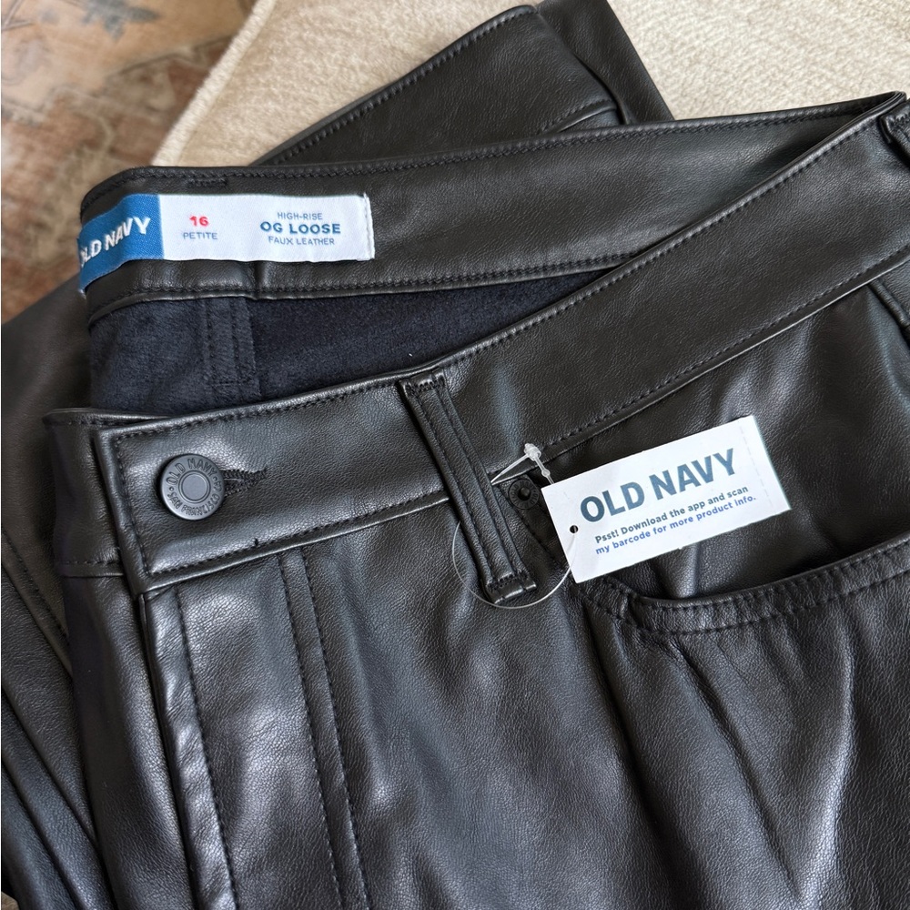 Old Navy Black Faux Leather Trousers